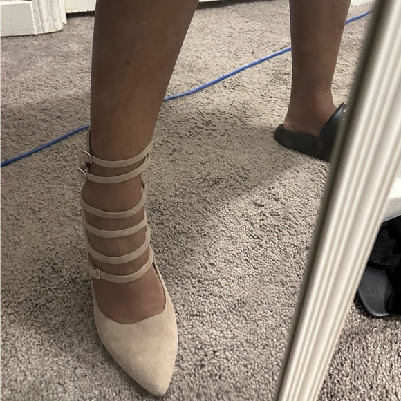 Jessica Simpson Tan Suede Heels with Lace-Up Design - Picture 9 of 9